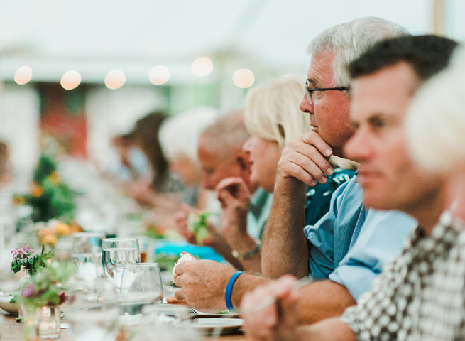 older adults at a community luncheon for the Institute for Integrative Aging at Saint Joseph's College of Maine