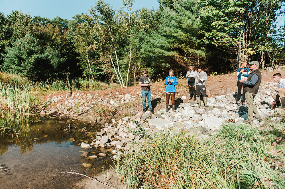 Leadership for Sustainable Development 2 Science students doing field studies in a watershed area
