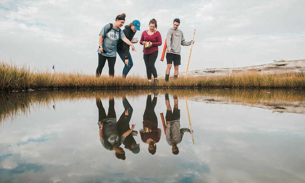 Environmental Science Semester (ESS) 5 ESS students at Wells Estuary