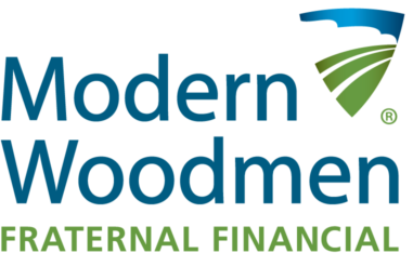 Logo of Modern Woodmen Fraternal Financial with a shield emblem featuring stylized landscapes. Saint Joseph's College of Maine