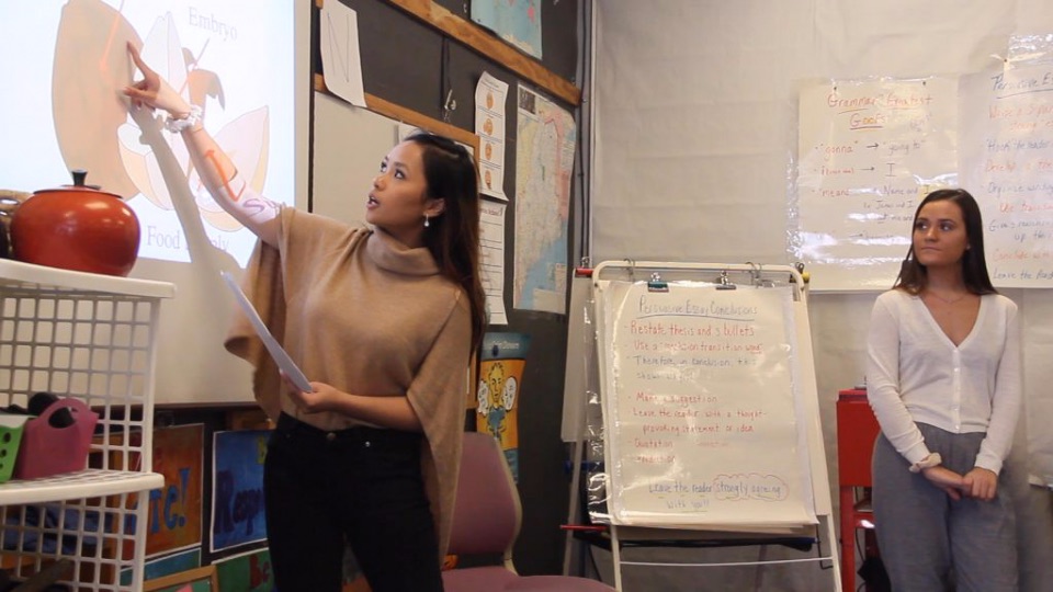 Sustainability advances at Saint Joseph’s with First Bee Campus Certification in Maine 3 Saint Joseph's College of Maine education students teaching in elementary classroom