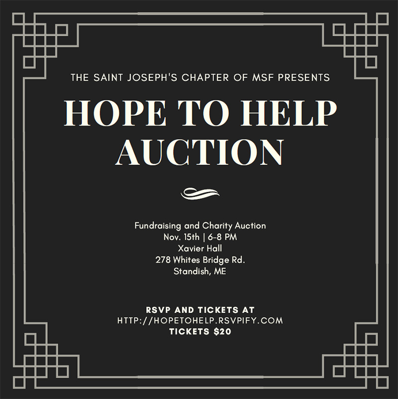 Invite to buy tickets for the Hope to Help auction
