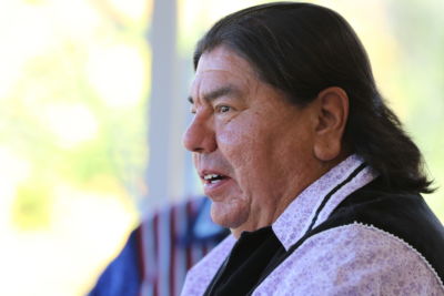 Wabanaki Drum Group Members Perform, Reminisce With Sisters, And Visit Freight Farm 4 Ron Bear at the drum