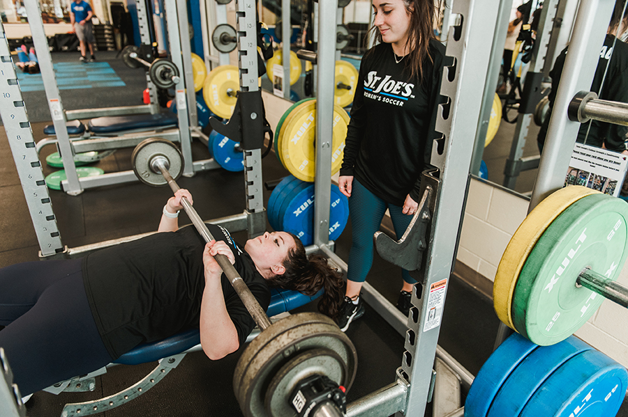 Alfond_Center_Weight_Room Students working out in the Alfond Center weight room