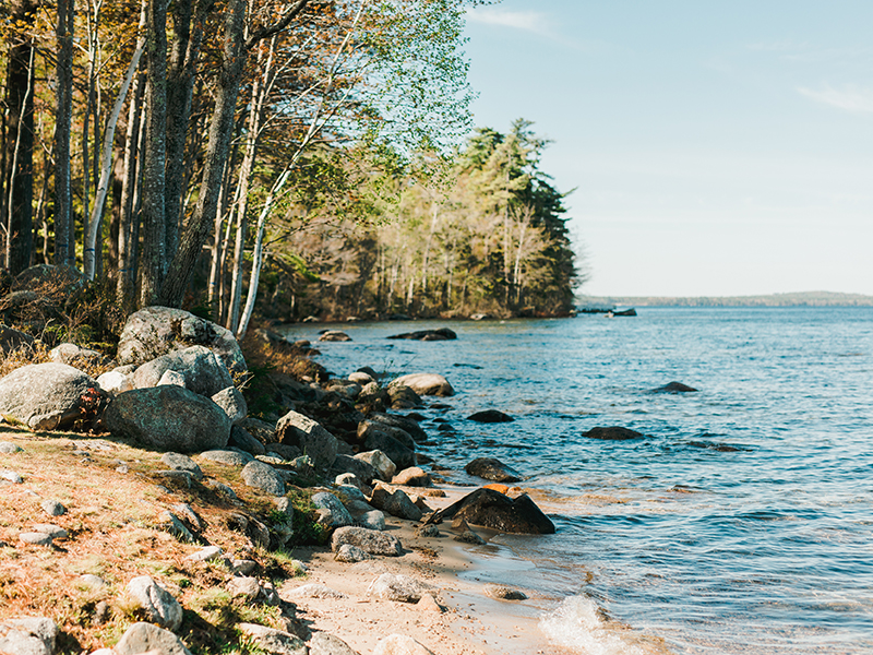 Lakefront photo for the Center for Sustainable Communities at Saint Joseph's College in Maine