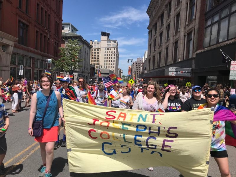 Saint Joseph'S College Of Maine Celebrates Pride Festival 1 students march for Pride Festival