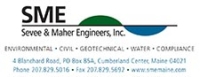 SeveeMaherLogo Logo of Sevee & Maher Engineers, Inc. with text detailing their services: Environmental, Civil, Geotechnical, Water, Compliance, and foundation support. Contact information includes phone number, fax number, and website URL. Saint Joseph's College of Maine