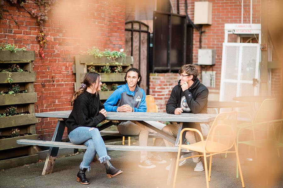 Students-Portland Saint Joseph's College students hang out in nearby Portland, Maine's largest city.