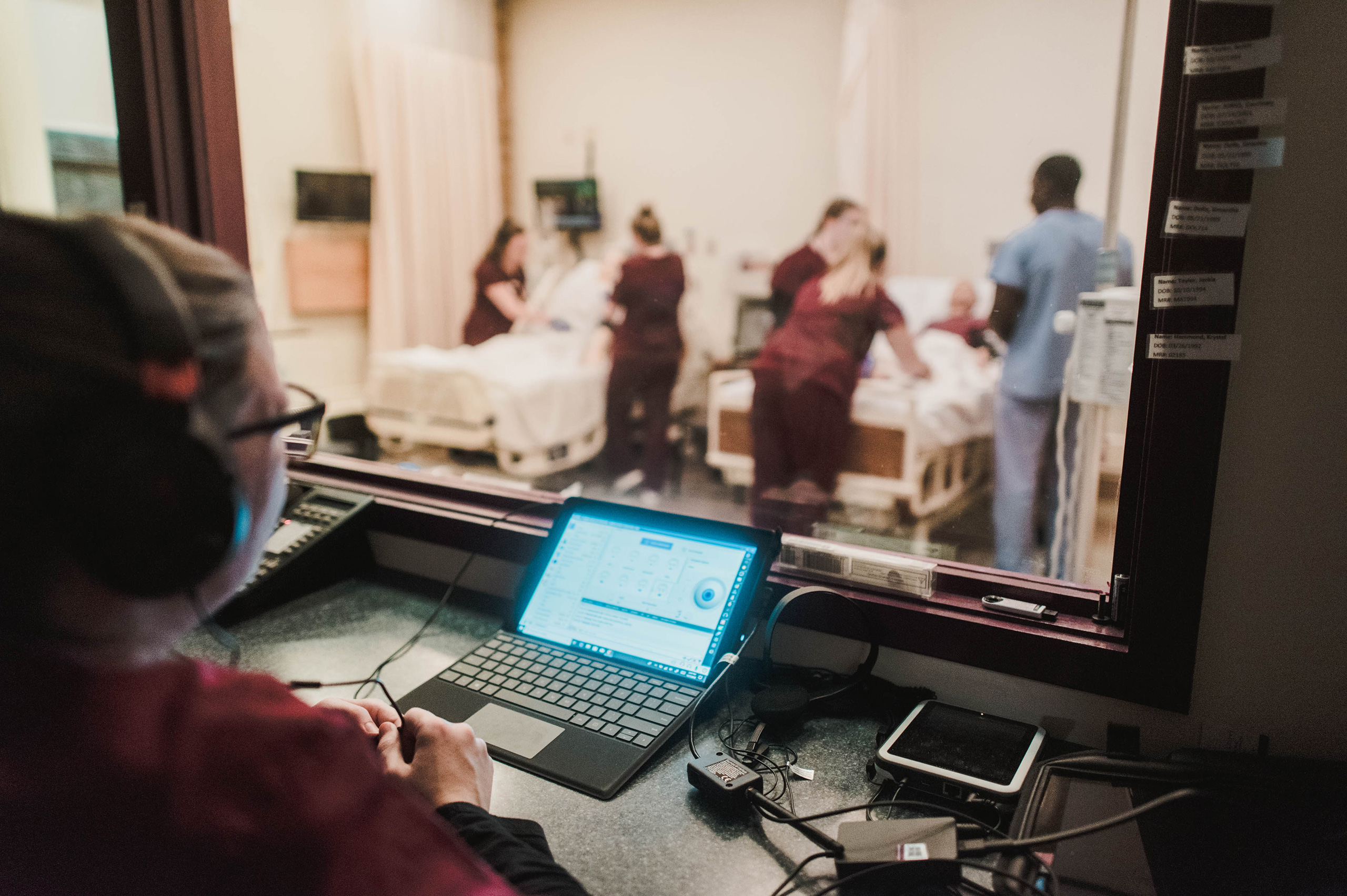 Sim-Lab2 Nursing professor "play" the simulation people for nursing students