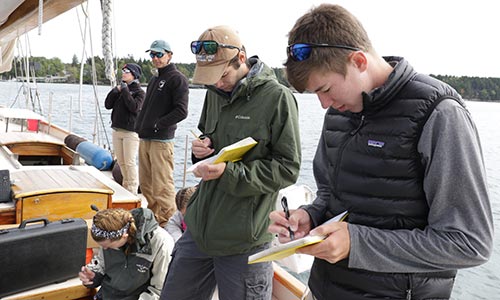 environmental science semester students in the field conducting research