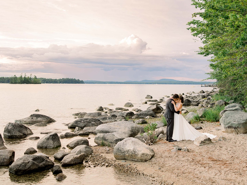 Wedding-Quote1 Bride and groom poise at the lakefront